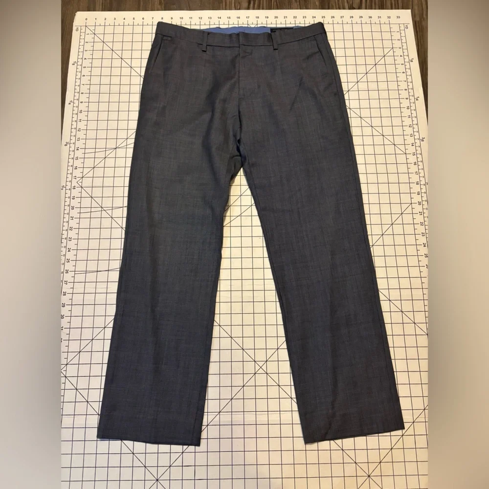 Banana Republic Men's Size 32/30 Blue-Grey Wool Tailored Slim Fit Dress Pants
